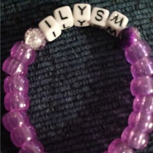 Personalized Purple Beaded Name Bracelet
